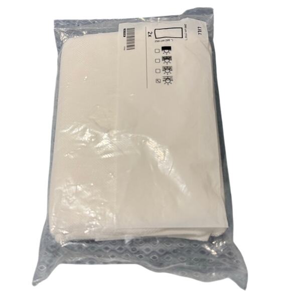 IKEA Lill Sheer Curtain Panels White Polyester Netting Set of 2 98x110" NEW - Picture 1 of 8